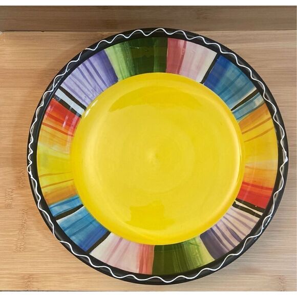 Certified International Serape Nancy Green Colorful Pasta Serving Bowl 9.5 inch - Picture 1 of 12